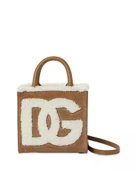 Миниатюрная сумка через плечо из искусственной овчины Dolce & Gabbana, цвет Brown