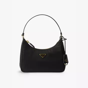 Миниатюрная сумка через плечо из переработанного нейлона и кожи Re-Edition 2005 Prada, черный