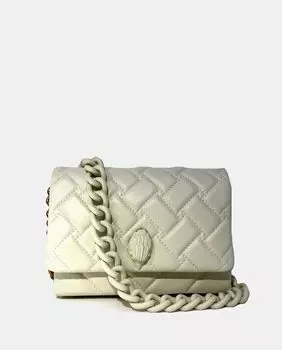 Миниатюрная сумка через плечо Kensington из белой стеганой кожи с ручкой-цепочкой Kurt Geiger, белый