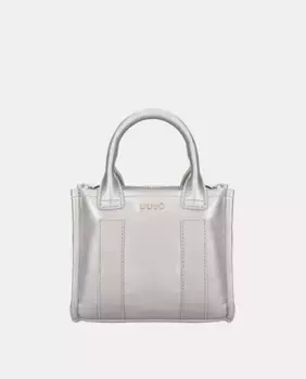 Миниатюрная сумка через плечо Liujo с тканевой ручкой с логотипом, серебрянный