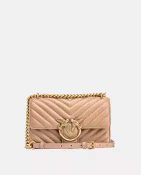 Миниатюрная сумка через плечо Love Icon с шевроном Pinko, бежевый