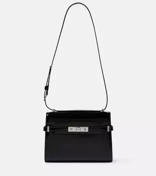 Миниатюрная сумка через плечо Manhattan из лакированной кожи Saint Laurent, черный