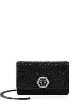 Миниатюрная сумка через плечо Philipp Plein с шестиугольным логотипом, черный