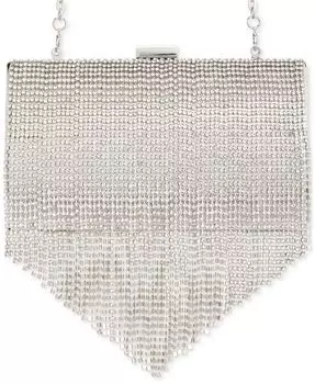 Миниатюрная сумка через плечо Randdi с кристаллической бахромой I.N.C. International Concepts, серебро