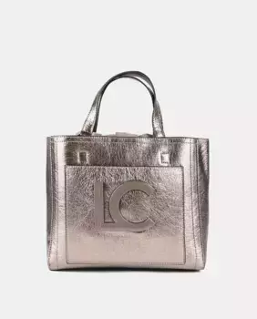 Миниатюрная сумка через плечо с эффектом металлизированной кожи Lola Casademunt, серебряный