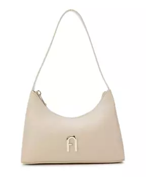 Миниатюрная сумка через плечо с бриллиантами на молнии Furla, бежевый