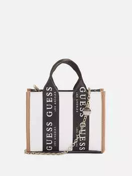 Миниатюрная сумка через плечо с логотипом Guess Factory, цвет White Multi