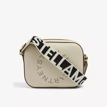 Миниатюрная сумка через плечо Stella Logo из веганской кожи Stella Mccartney, белый