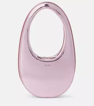 Миниатюрная сумка через плечо swipe с эффектом металлик Coperni, розовый