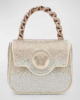 Миниатюрная сумка La Medusa с верхней ручкой Versace, цвет Ivory-Palladium