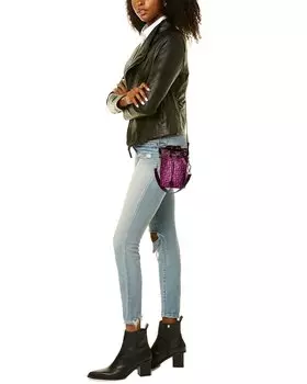 Миниатюрная сумка-мешок FENDI Mon Tresor из кожи и гобелена, розовый