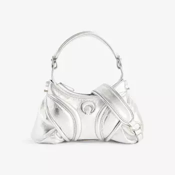 Миниатюрная сумка на плечо futura из металлизированной кожи Marine Serre, серебряный