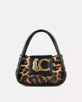 Миниатюрная сумка на плечо с эффектом кожи с животным принтом Lola Casademunt, темно-коричневый