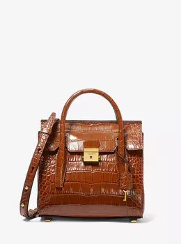 Миниатюрная сумка-портфель Campbell из кожи с тиснением под крокодила Michael Kors