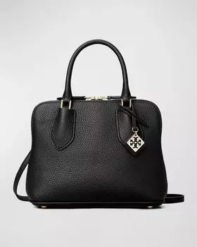 Миниатюрная сумка Swing из шагреневой кожи с ручкой сверху Tory Burch, цвет Black