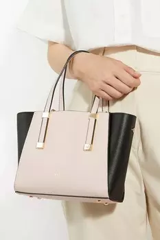 Миниатюрная сумка-тоут Dinkydresden с двумя молниями Dune London, бежевый