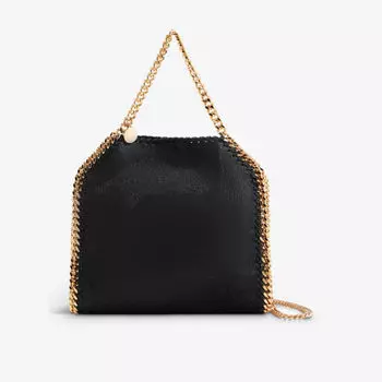 Миниатюрная сумка-тоут falabella из искусственной кожи Stella Mccartney, черный
