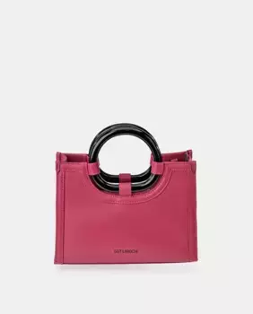 Миниатюрная сумка-тоут Guy Laroche с жесткими ручками из кожи цвета фуксии, фуксия