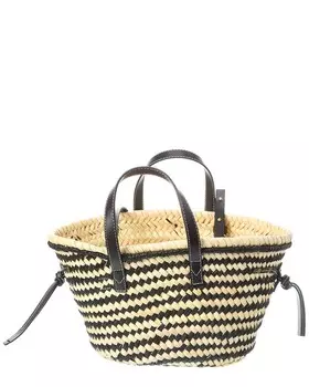 Миниатюрная сумка-тоут Isabel Marant Cadix из соломы и кожи, коричневый