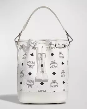 Миниатюрная сумка-ведро Dessau Visetos с кулиской MCM