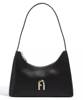 Миниатюрная сумка-ведро Diamante из мелкозернистой кожи Furla, черный
