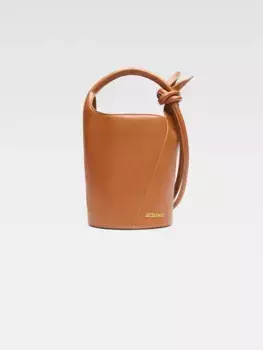 Миниатюрная сумка-ведро с узлом Ле Турни Jacquemus, светло-коричневый