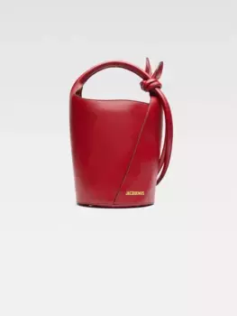 Миниатюрная сумка-ведро с узлом Ле Турни Jacquemus, темно-красный