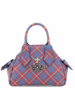 Миниатюрная сумка Yasmine из синтетической кожи с принтом Vivienne Westwood, синий