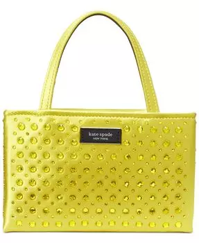 Миниатюрная тканевая сумка-тоут Sam Icon с кристаллами kate spade new york, зеленый