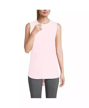 Миниатюрная туника-майка с изогнутым подолом и защитой от солнца UPF Lands' End, розовый