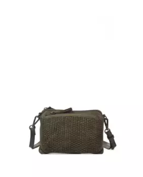 Миниатюрная женская сумка на плечо из мытой кожи цвета хаки The Bagging Co, цвет Kaki