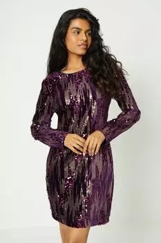 Миниатюрное бархатное облегающее платье с пайетками Petite Oasis, красный