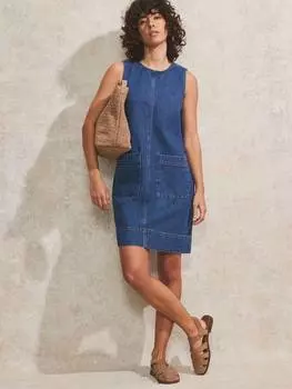 Миниатюрное джинсовое платье-сорочка без рукавов Ro&Zo, синий
