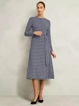 Миниатюрное геометрическое платье dakota Hobbs, темно-синий/разноцветный