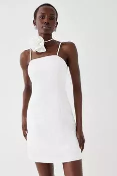 Миниатюрное изделие из структурированного атласа с колье-корсажем Coast, белый