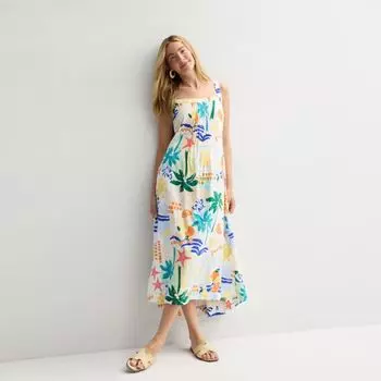 Миниатюрное макси-платье с защипами Petite pintuck tank Sonoma Goods For Life, цвет multi bright palm