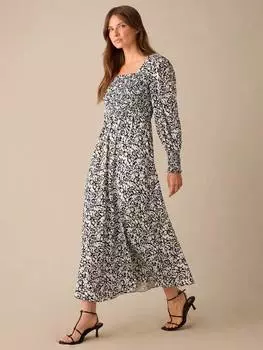 Миниатюрное монохромное платье в цветочек Ro&Zo, черный/белый