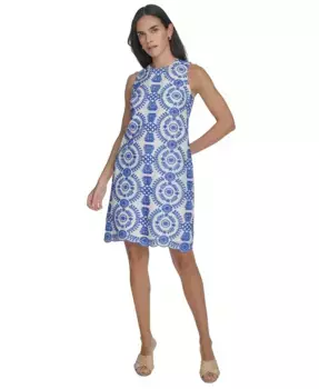 Миниатюрное платье без рукавов с вышивкой Jessica Howard, синий