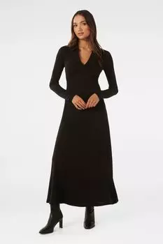 Миниатюрное платье из джерси с воротником Kaitlyn Forever New, черный