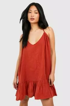 Миниатюрное платье из марлевой ткани Petite boohoo, оранжевый