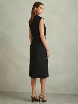 Миниатюрное платье kimora на пуговицах спереди Reiss, черный