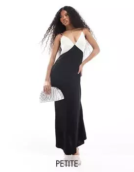 Миниатюрное платье мидакси в стиле колор-блок в монохромном исполнении Never Fully Dressed