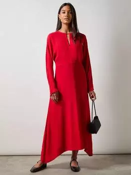 Миниатюрное платье миди с замочной скважиной из крепа Ro&Zo, красный