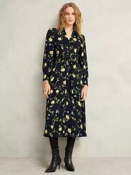 Миниатюрное платье-рубашка everly в цветочек Hobbs, темно-синий/разноцветный