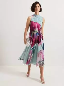 Миниатюрное платье тахина с цветочными блестками Phase Eight, разноцветный