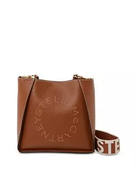 Миниатюрное плечо через плечо с зернистым логотипом и заклепками Stella McCartney, цвет Brown