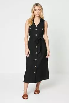 Миниатюрное практичное платье миди без рукавов Dorothy Perkins, черный