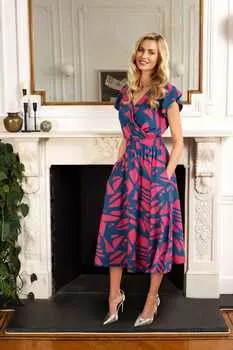 Миниатюрное розовое шифоновое платье миди Hot Squash, розовый