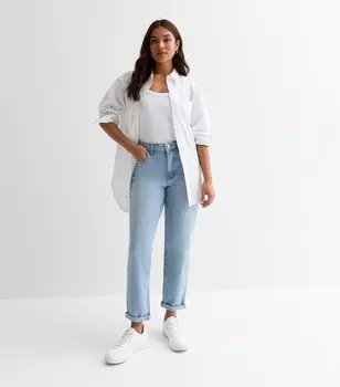 Миниатюрные бледно-голубые джинсы Tori Mom New Look, бледно-голубой