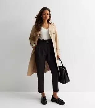 Миниатюрные черные брюки в бумажном пакете с высокой талией New Look, черный